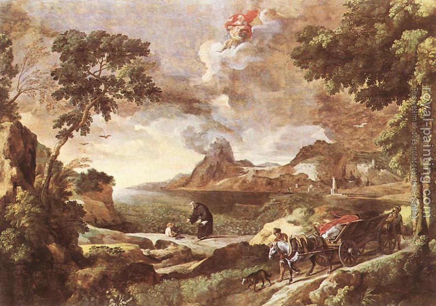 Gaspard Dughet : Landscape with St Augustine and the Mystery
